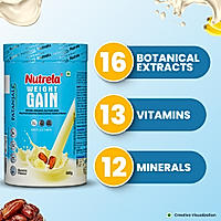 Patanjali Nutrela Weight Gain - Banana Flavor - 500g X 2 (Pack of 2)