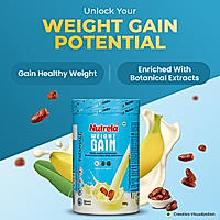 Patanjali Nutrela Weight Gain - Banana Flavor - 500g X 2 (Pack of 2)