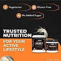 Patanjali Nutrela Sports 100% Whey French Vanilla (1KG) + Creatine Monohydrate (100g)