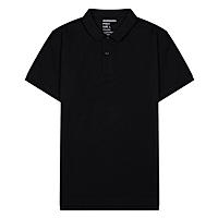 Men's Black Solid Cotton Polo