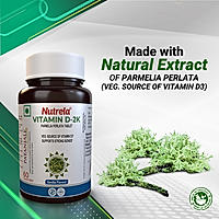 Patanjali Nutrela Vitamin D-2K Natural - 60 Chewable Tablets for Men & Women - Vanilla Flavor (Pack of 1)