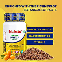 Patanjali Nutrela Organic Omega 3 6 7 & 9 - 60 Capsules (Pack of 1)