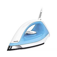 Philips 1100 Watt Blue and White Dry Iron with Black American Heritage Soleplate Coating - GC157/02