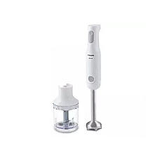 Philips 650W White Hand Blender with Detachable Steel Rod and Compact Chopper - HL1600/02 