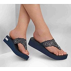 SKECHERS NAVY WOMENS VINYASA - PRETTY THANG FLIP FLOPS