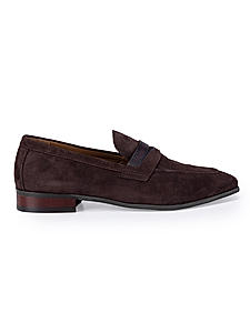 Coffee Suede Leather Loafers
