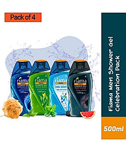 Shower Gel Men Celebration Pack, 125ml (Pack of 4) + Loofah