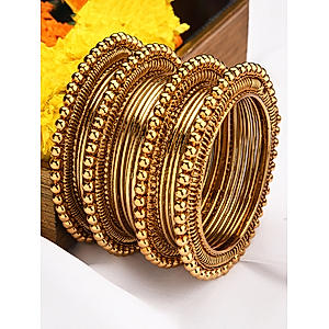 Fida Gold Plated Set of 20 Classic Bangle set for Women (2.6)