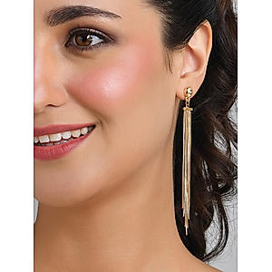 ToniQ Stylish Gold Plated Waterfall Drop Earrings For Women