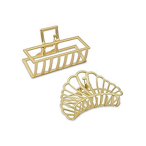 ToniQ Monochrome gold  Hoop Hair claw clip Gift set (set of 2)