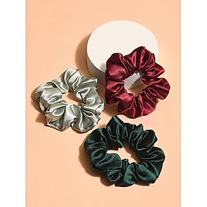 ToniQ Set of 3 Satin Multicolor Scrunchie for Women