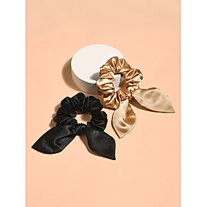 ToniQ Set of 2 Satin Multicolor Bow Scrunchie for Women