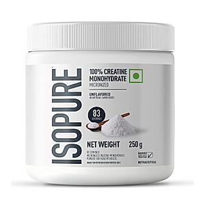 Isopure 100% Creatine Monohydrate Micronized, 250g- 83 servings, Increase Lean Muscle Mass, Enhances Muscular Endurance