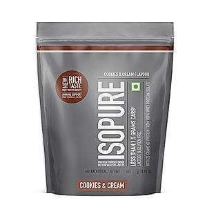 Isopure Whey Protein Isolate Powder with Vitamins for Immune Support |Cookies & Cream | 0.5 Kg