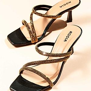 Buy Women Antique-Gold Party Sandals Online