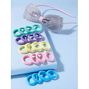 ToniQ Monochrome Bow Hair Band and Rubber Band Gift Set (set of 2)