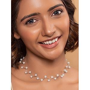 Pearls Silver Plated Charm Necklace