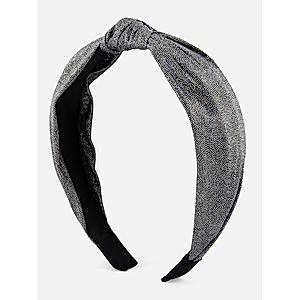 Black Textured Top Knot Hair Band 