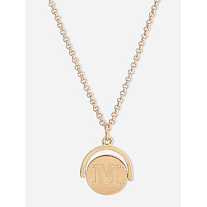 Initial Alphabet M Gold Plated Personalized Pedant Necklace 