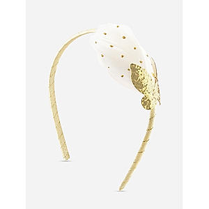 Gold White Butterfly Party Kids Hair Band 