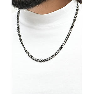 The Bro Code Attractive Gun Metal Fusion Look Alloy Curb Chain Necklace For Men 