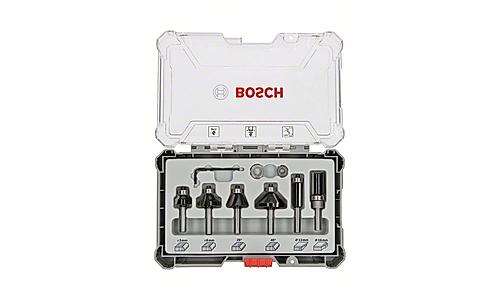 Bosch Professional 6 Pcs Router Bit Set With Straight Bits With 6Mm Shank, 