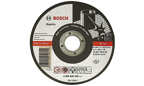 Expert for Inox Rapido Cutting Discs with Straight Centre, 22.23 mm Bore for Small Angle Grinders (Pack of 25)