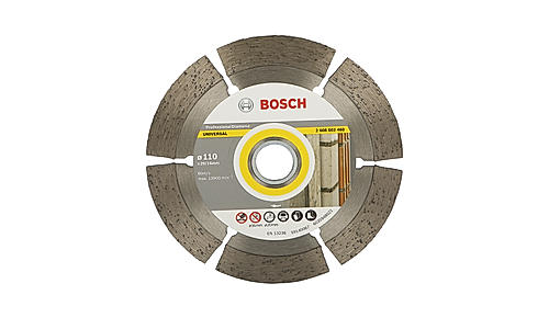 Bosch Diamond Cutting Blade, 4" / 110mm diameter, with 16/20 mm Bore, Segment Height 12mm, Pack of 1