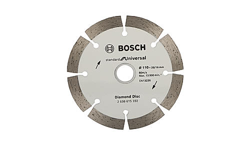 Bosch  Diamond Cutting Blade, 4" / 110mm diameter & 16 / 20mm bore , Segment Height 10mm, Pack of 1