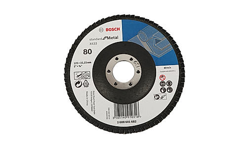 Bosch Eco Flap Disc for Angle Grinders for Metal and Wood, 5" / 125mm Grit 60, Pack of 11