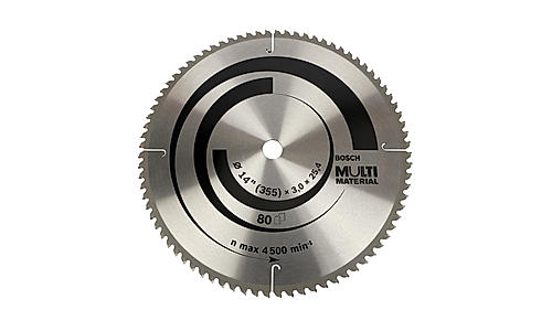 Bosch Circular Saw Blade for Aluminium and other non ferrous material, 14"/ 355mm dia, 25.4mm Bore , 80 Teeth, Pack of 1