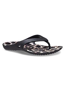 CROCS BLACK WOMEN KADEE II GRAPHIC FLIP FLOPS