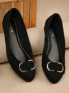 Rocia Black Women Suede Ballerinas