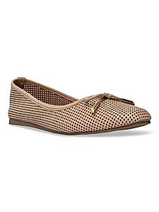 Rocia Beige Women Laser Cut Ballerinas