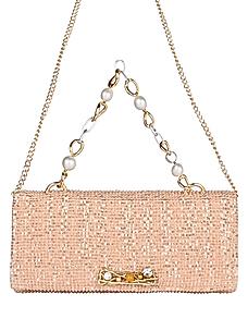 Rocia By Regal Peach Women Shimmery Clutch