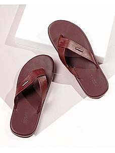 Regal Brown Leather Thong Sandals