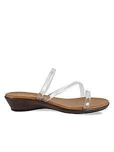 Rocia White cross strap wedge