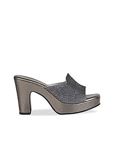 Rocia Metallic High Heel Shimmery Mule Sandals