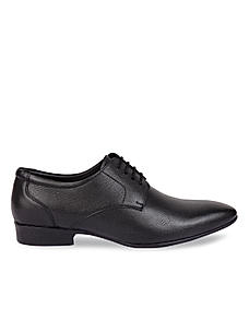 Regal Black Men Solid Leather Lace Ups