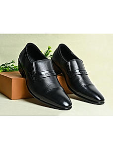 Regal Black Men Leather Cuban Heel Slip On