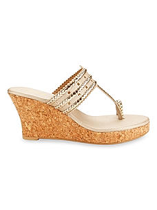 Rocia Gold Women Kolhapuri Wedges