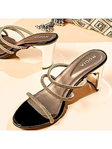 Rocia Gun Metal Women Diamante Strap Sandals