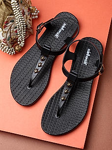 Sole Threads Womens Black Summer Sandals