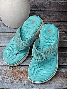 Sole Threads Womens Sea Green Skyla Flip Flops