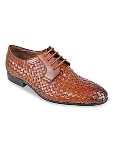 Imperio Tan Men Woven Leather Formal Lace Ups