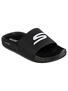 SKECHERS BLACK MENS HYPER SLIDE - DERIVER