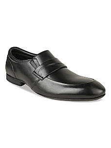 Imperio Black Men Leather Formal Slip On Shoes