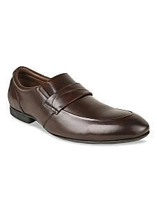 Imperio Brown Men Leather Formal Slip On Shoes