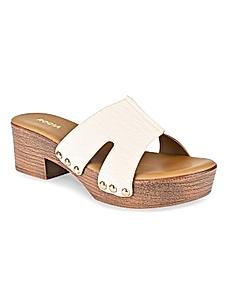 Rocia Beige Women Textured Block Heel Sandals