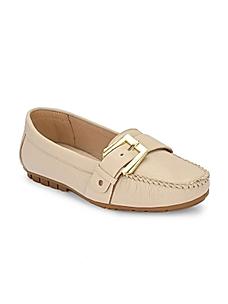 LADY BOSS BY EGOSS BEIGE WOMEN BUCKLED LOAFERS